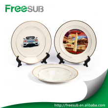 Blank Gold Rim Sublimation Ceramic Plate For Printing